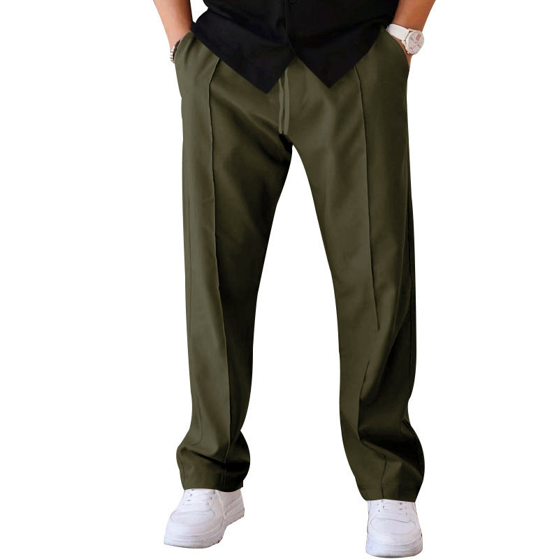 Men's Casual Loose Straight Pants with Drawstring