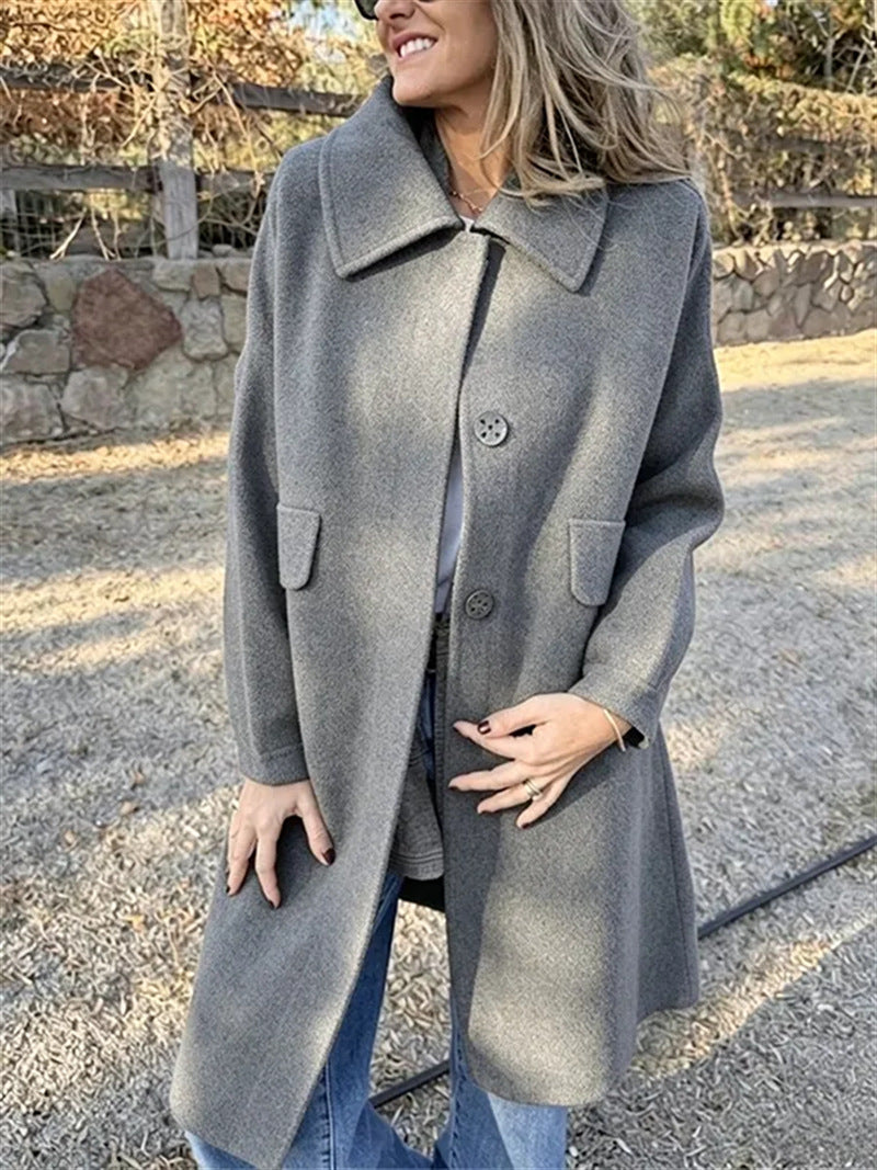 Women's Wool Blend Single-Breasted Coat