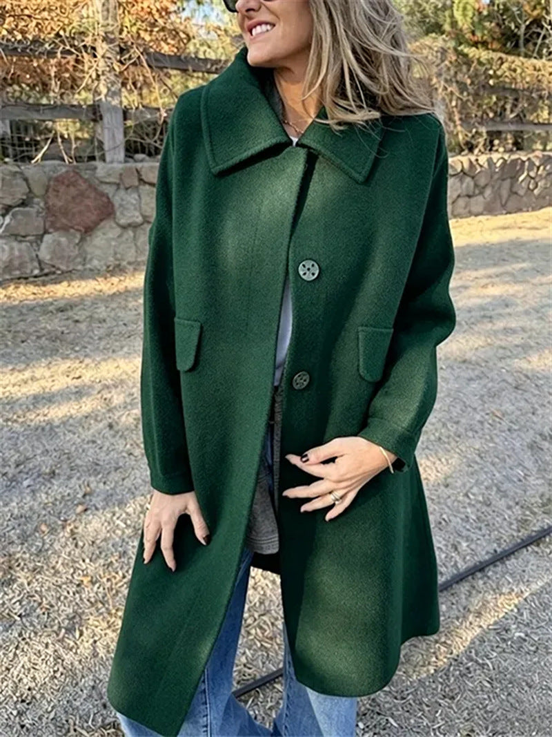 Women's Wool Blend Single-Breasted Coat