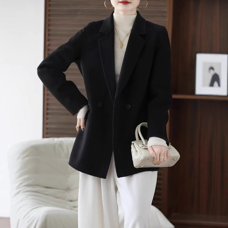 Women's Double-Sided Wool Coat for Winter