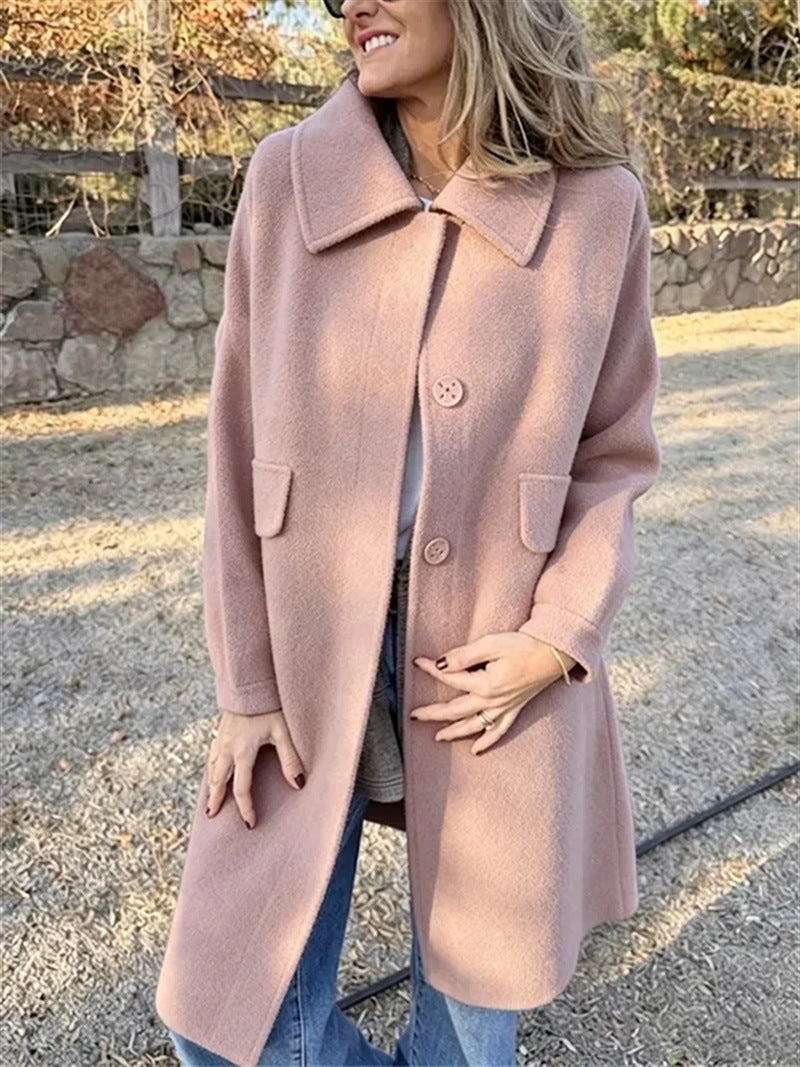 Women's Wool Blend Single-Breasted Coat
