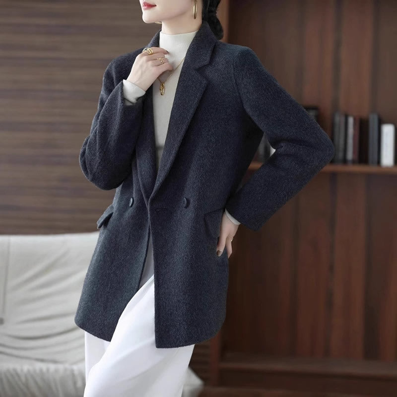 Women's Double-Sided Wool Coat for Winter