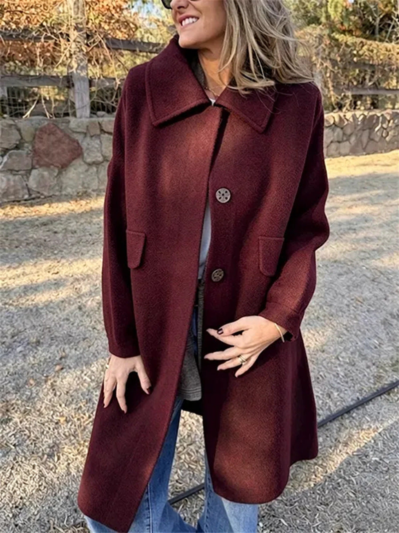 Women's Wool Blend Single-Breasted Coat