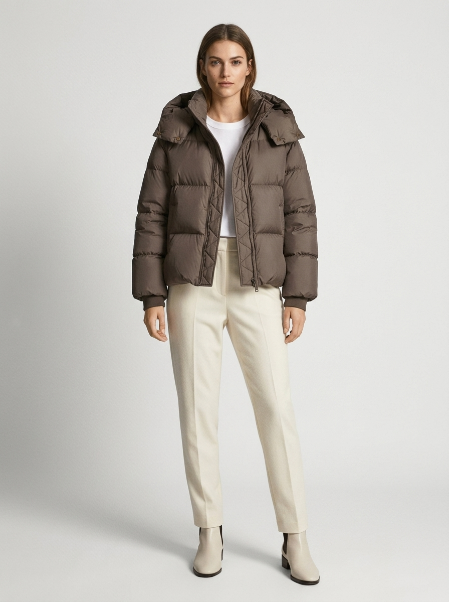 Women's Puffer Jacket – Oversized Hooded Design