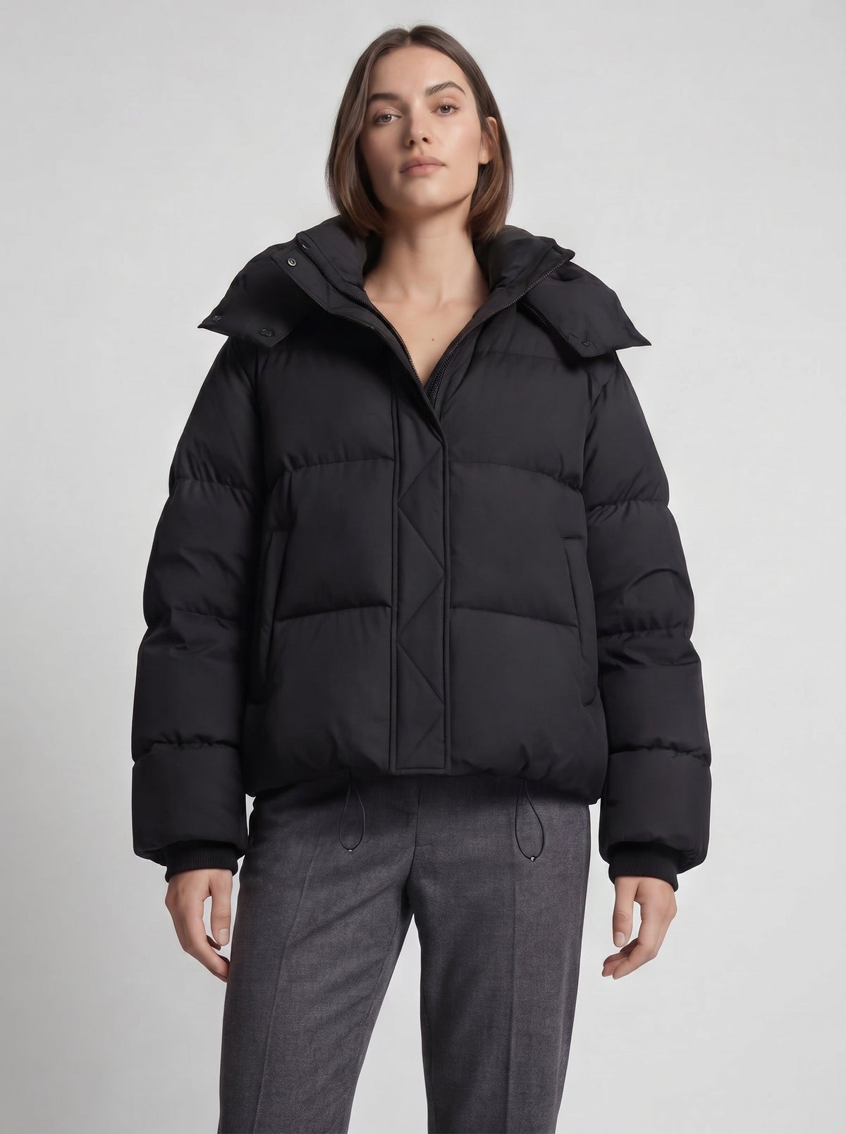 Women's Puffer Jacket – Oversized Hooded Design