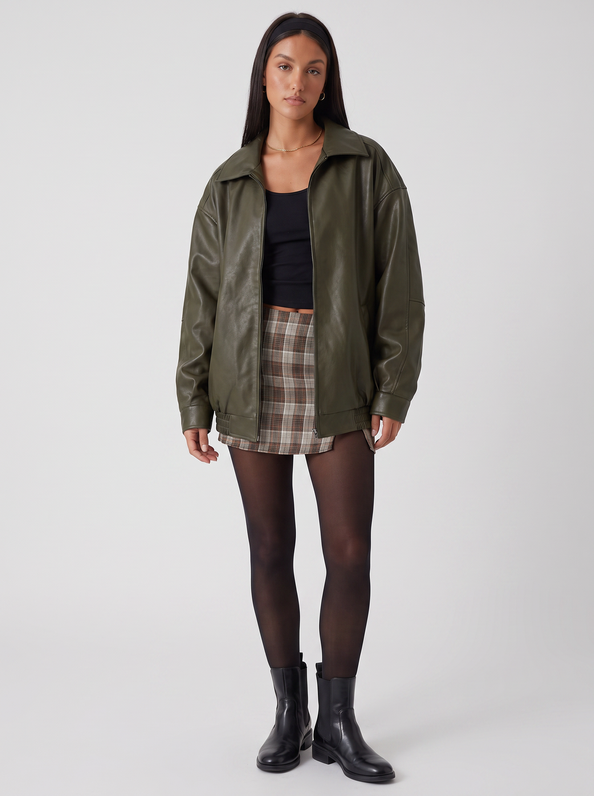 Women's Oversized Leather Jacket