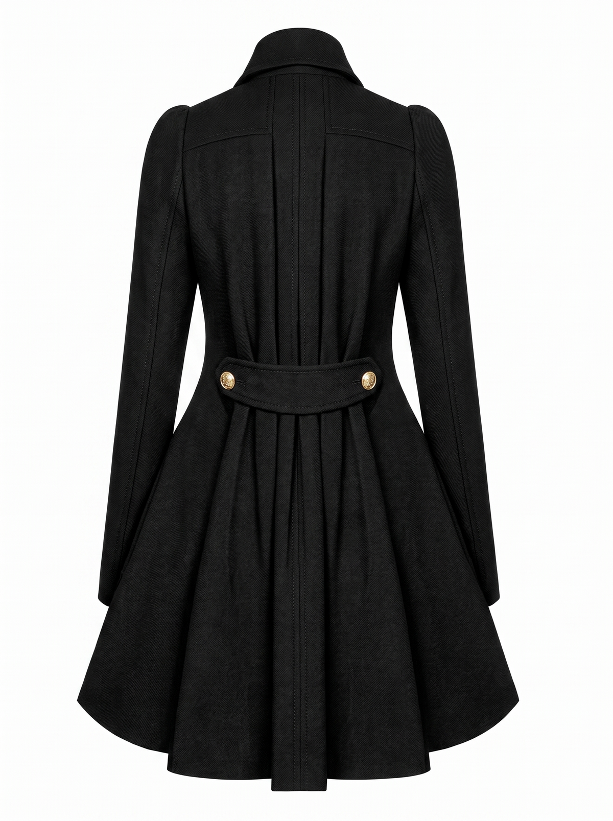 Women's Double Breasted Coat with Fold Over Collar