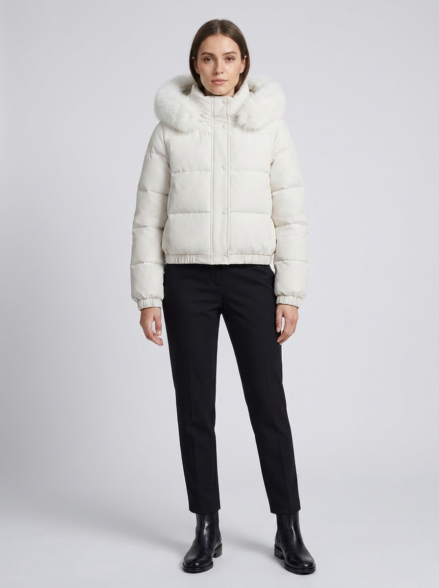 Women's Cropped Puffer Winter Jacket