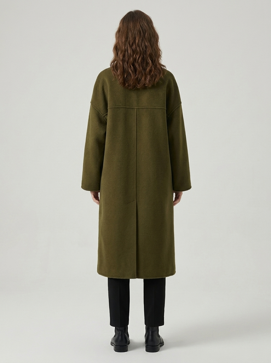 Women's Wool Long Coat - Elegant Winter Coat for Stylish Warmth