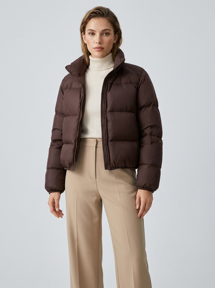 Women's Puffer Jacket - Short Winter Coat