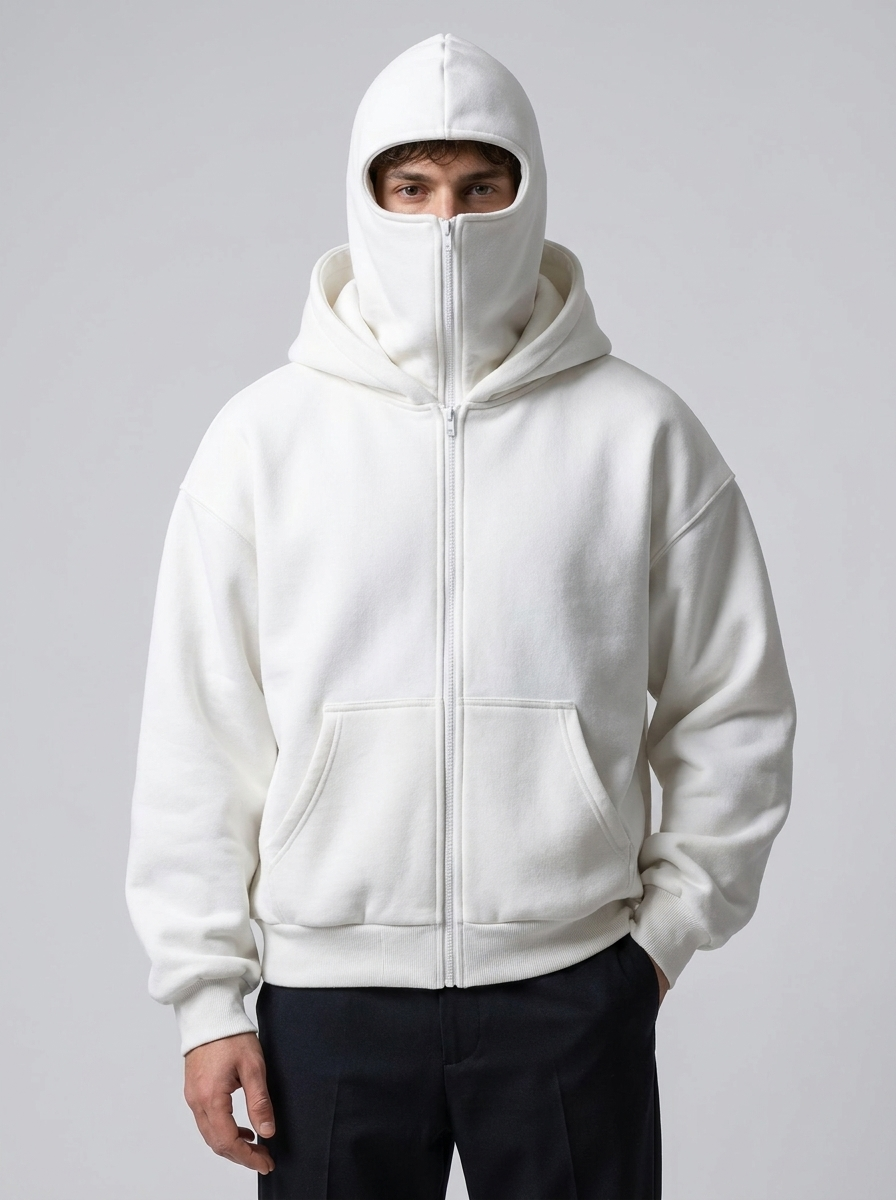 Zipped Hoodie with Built-In Balaclava