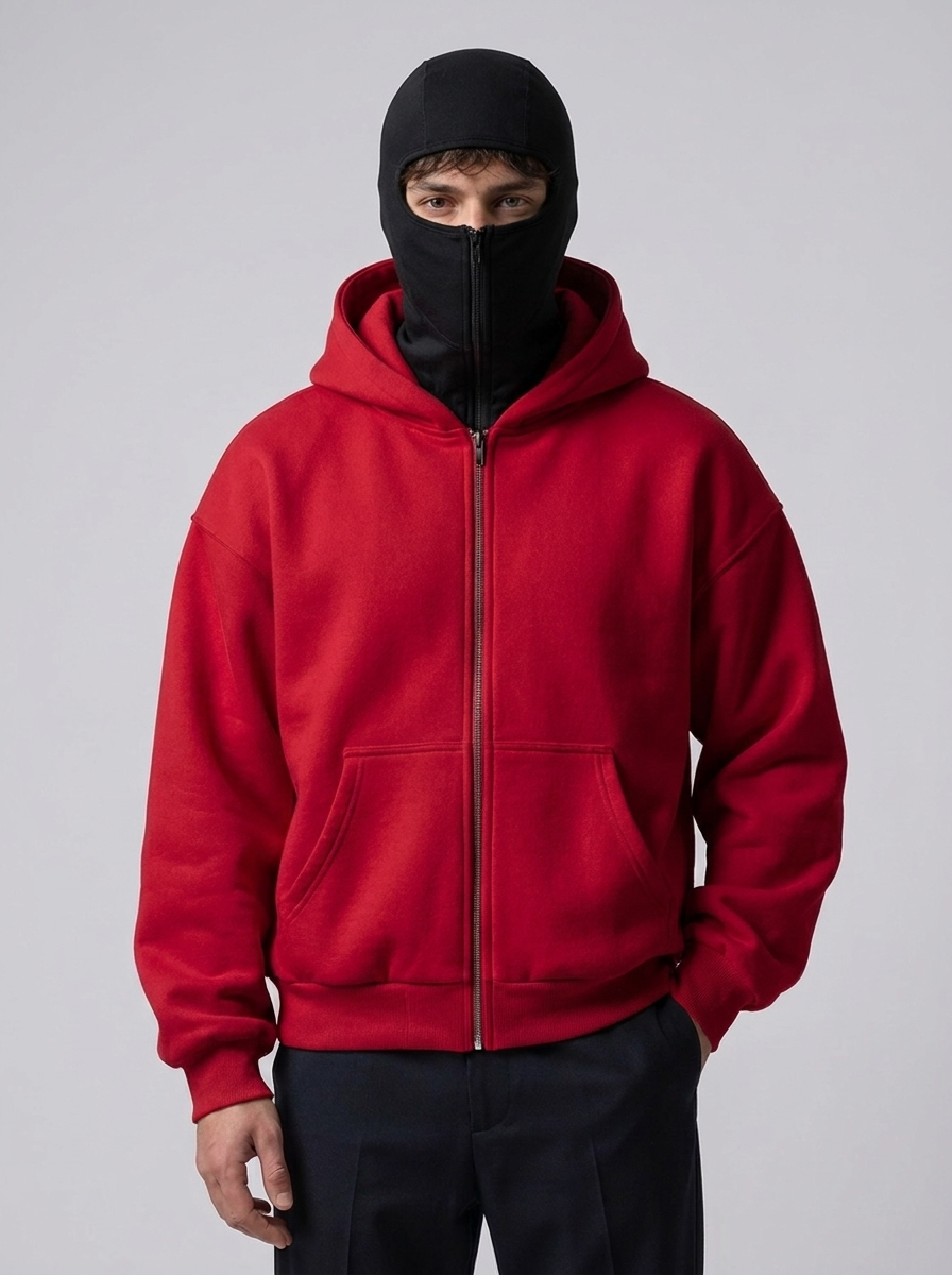 Zipped Hoodie with Built-In Balaclava