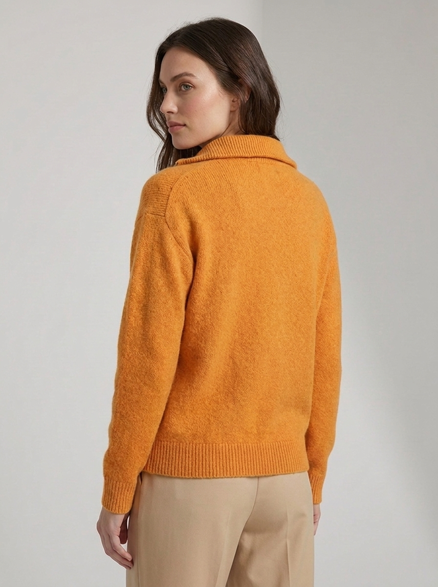 Women's Half Zip Sweater - Comfortable Knit Casual Style