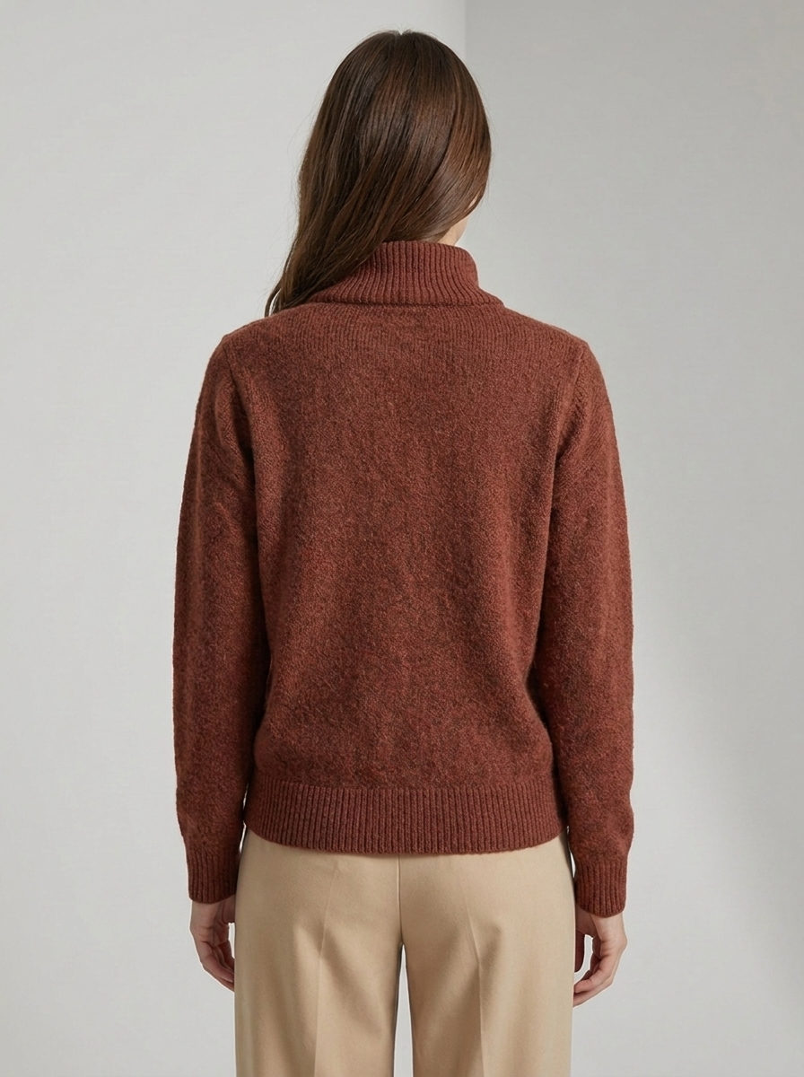 Women's Half Zip Sweater - Comfortable Knit Casual Style