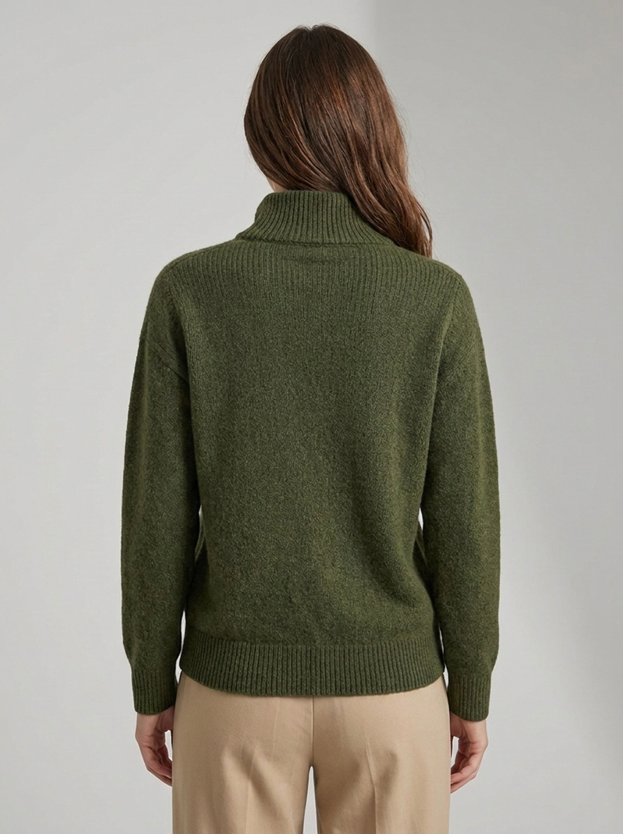 Women's Half Zip Sweater - Comfortable Knit Casual Style