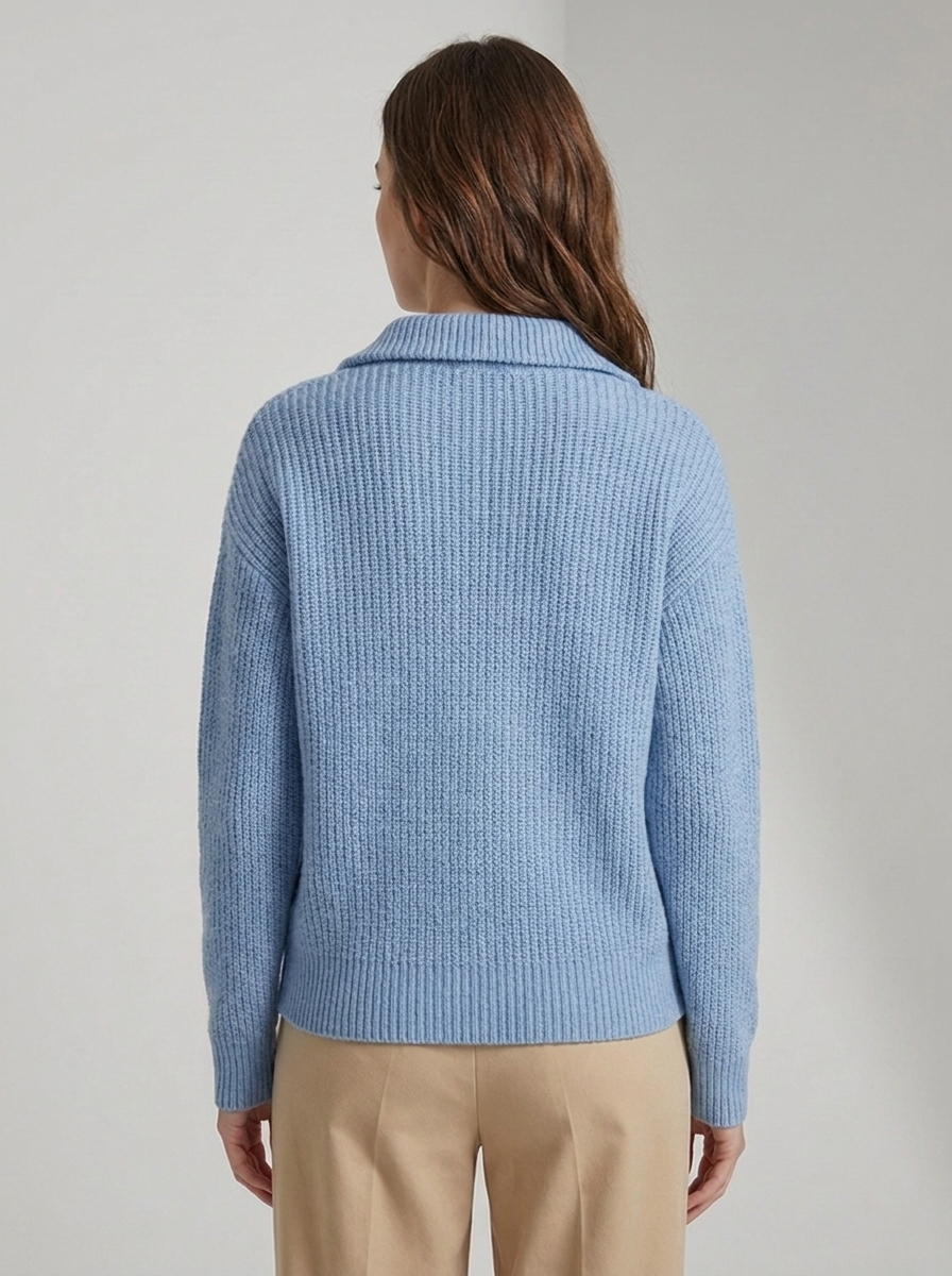Women's Half Zip Sweater - Comfortable Knit Casual Style