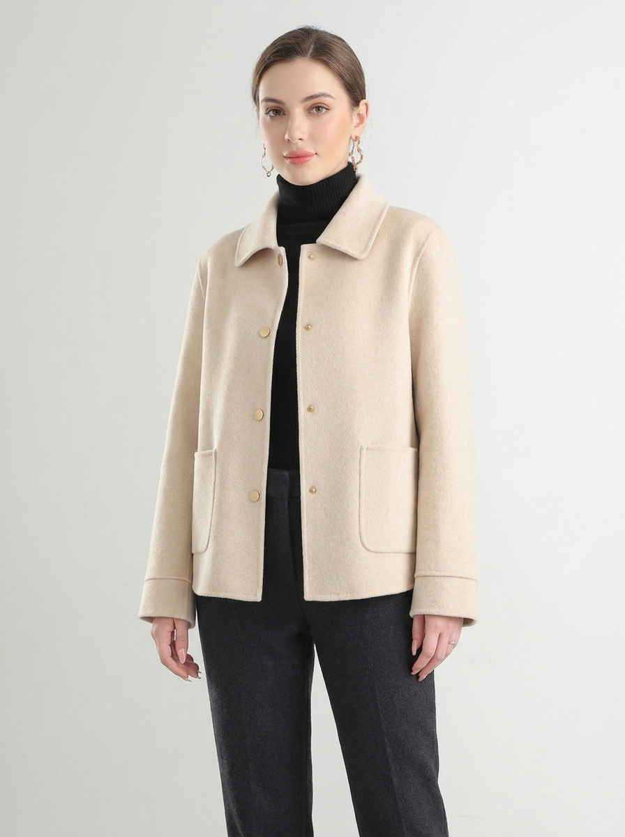 Women's Casual Wool Coat - Elegant Winter Coat