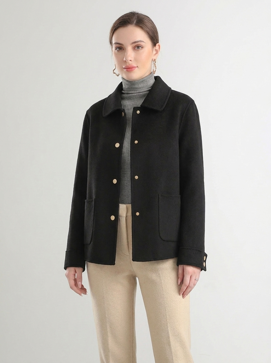 Women's Casual Wool Coat - Elegant Winter Coat
